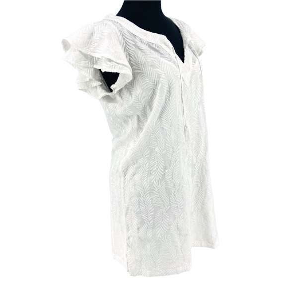 Vineyard Vines Short Sleeve Flutter Em Tunic Dress Ruffle Flutter Sleeves - Picture 2 of 9